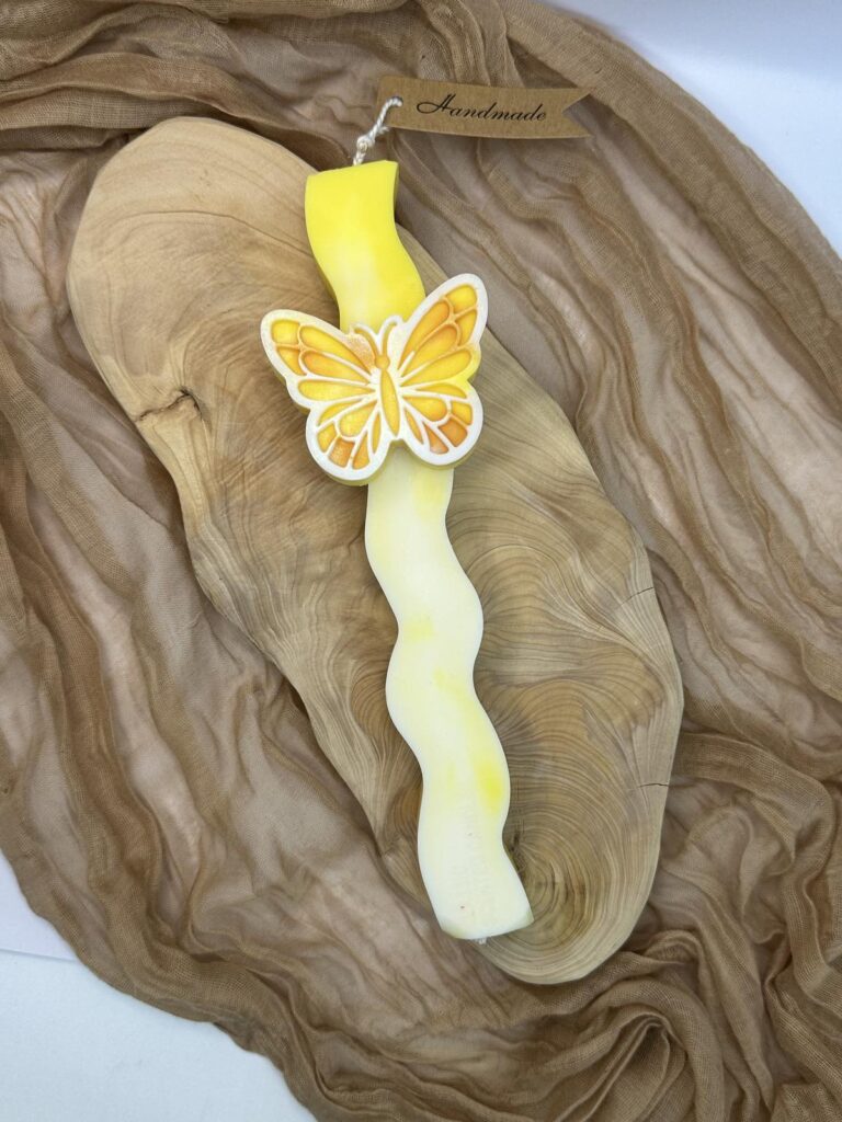 Πασχαλινή Λαμπάδα Κίτρινη Πεταλούδα