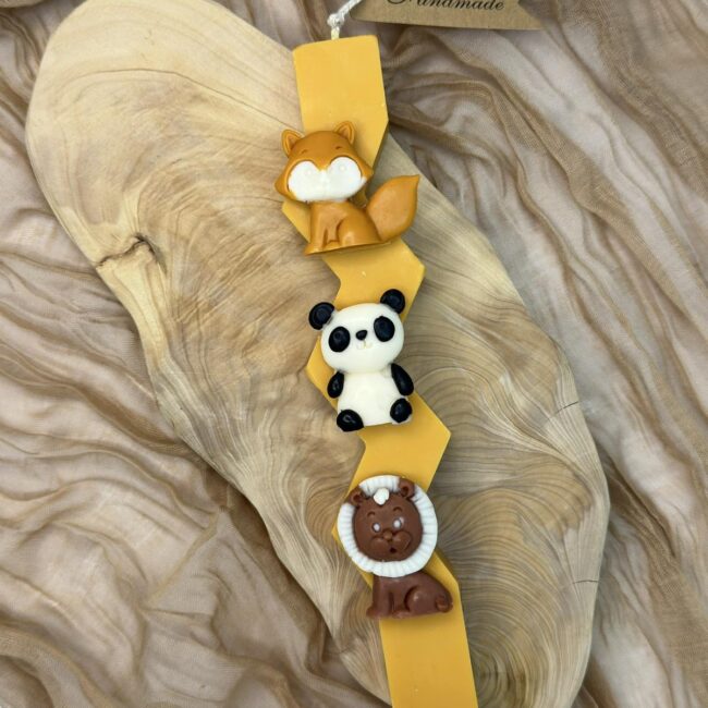 Πασχαλινή Λαμπάδα Ζωάκια Πορτοκαλί