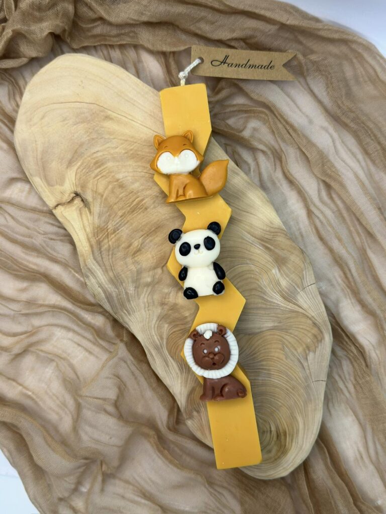 Πασχαλινή Λαμπάδα Ζωάκια Πορτοκαλί