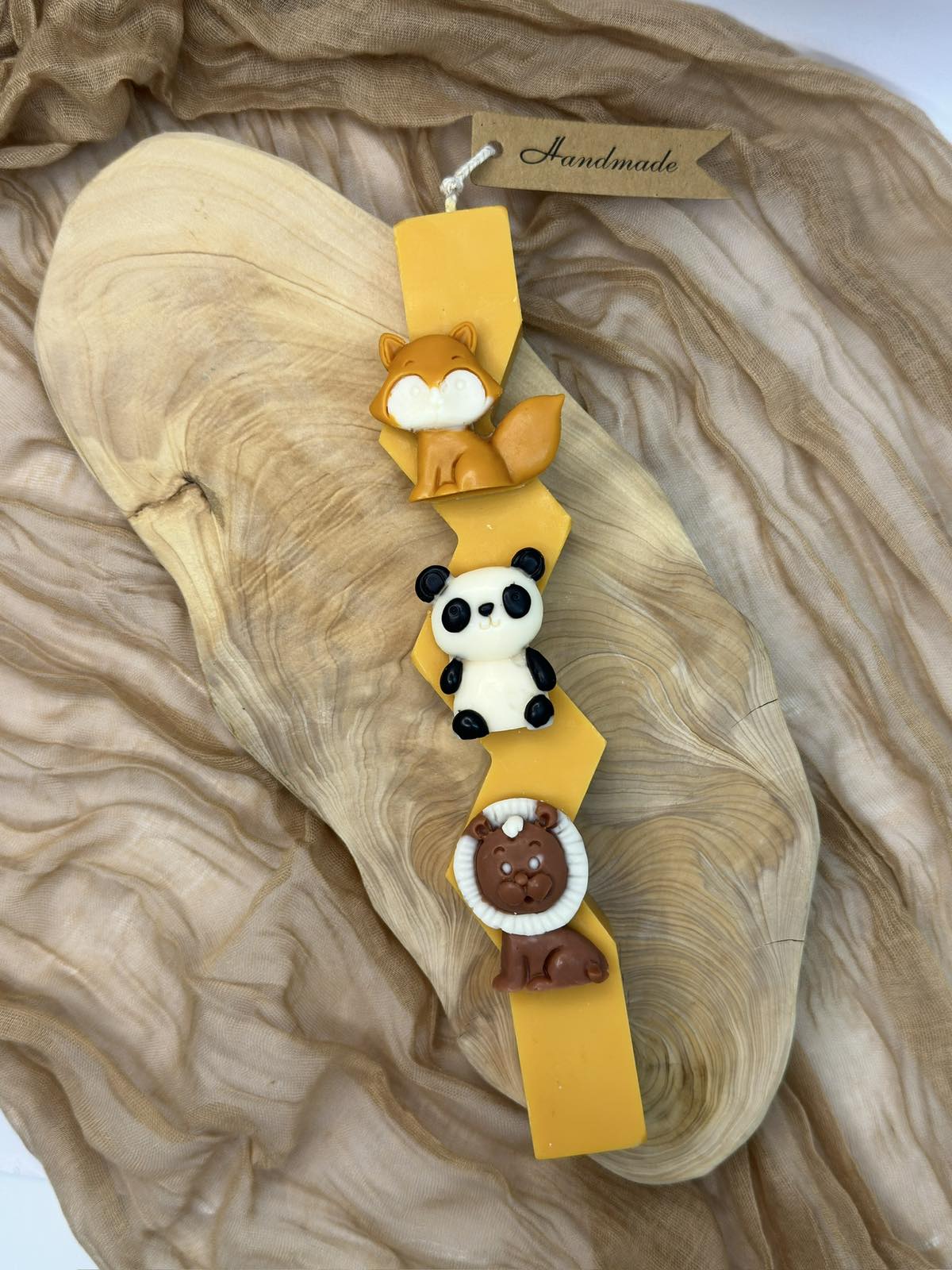 Πασχαλινή Λαμπάδα Ζωάκια Πορτοκαλί